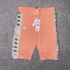 NWT 222 Banda Cartin 2 Kappa Women's Shorts Size Medium Orange Lt-Grey/Grey